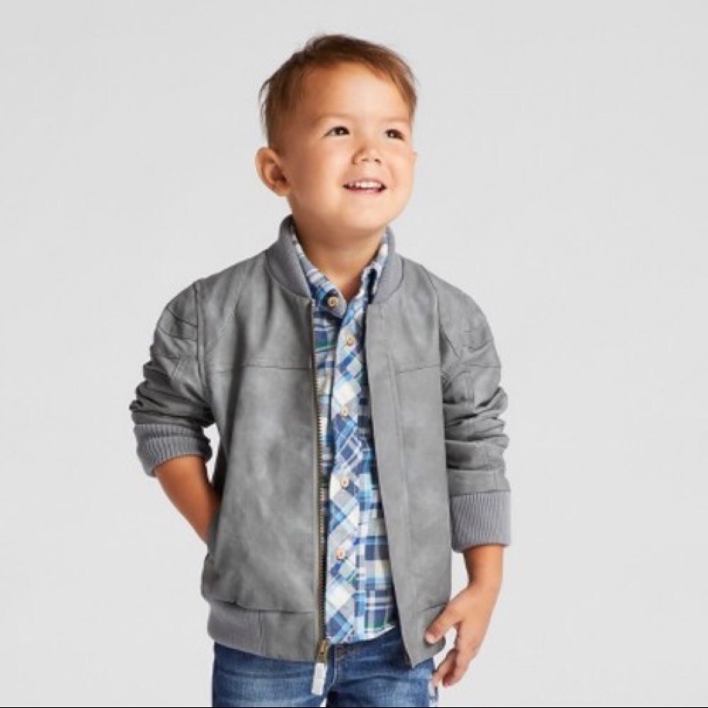 genuine kids • boy’s faux leather moto jacket 4T